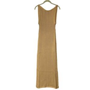 Savannah Morrow The Label Knit North Backless Cotton Dress Cafe Color Medium NWT